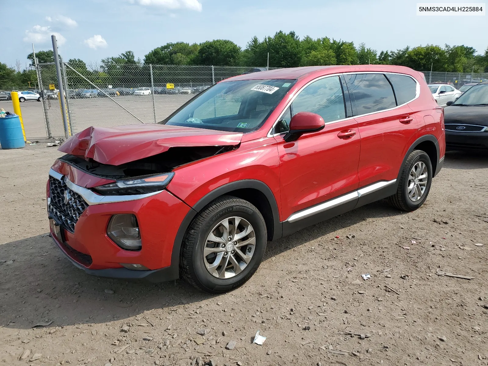 2020 Hyundai Santa Fe Sel VIN: 5NMS3CAD4LH225884 Lot: 65087704