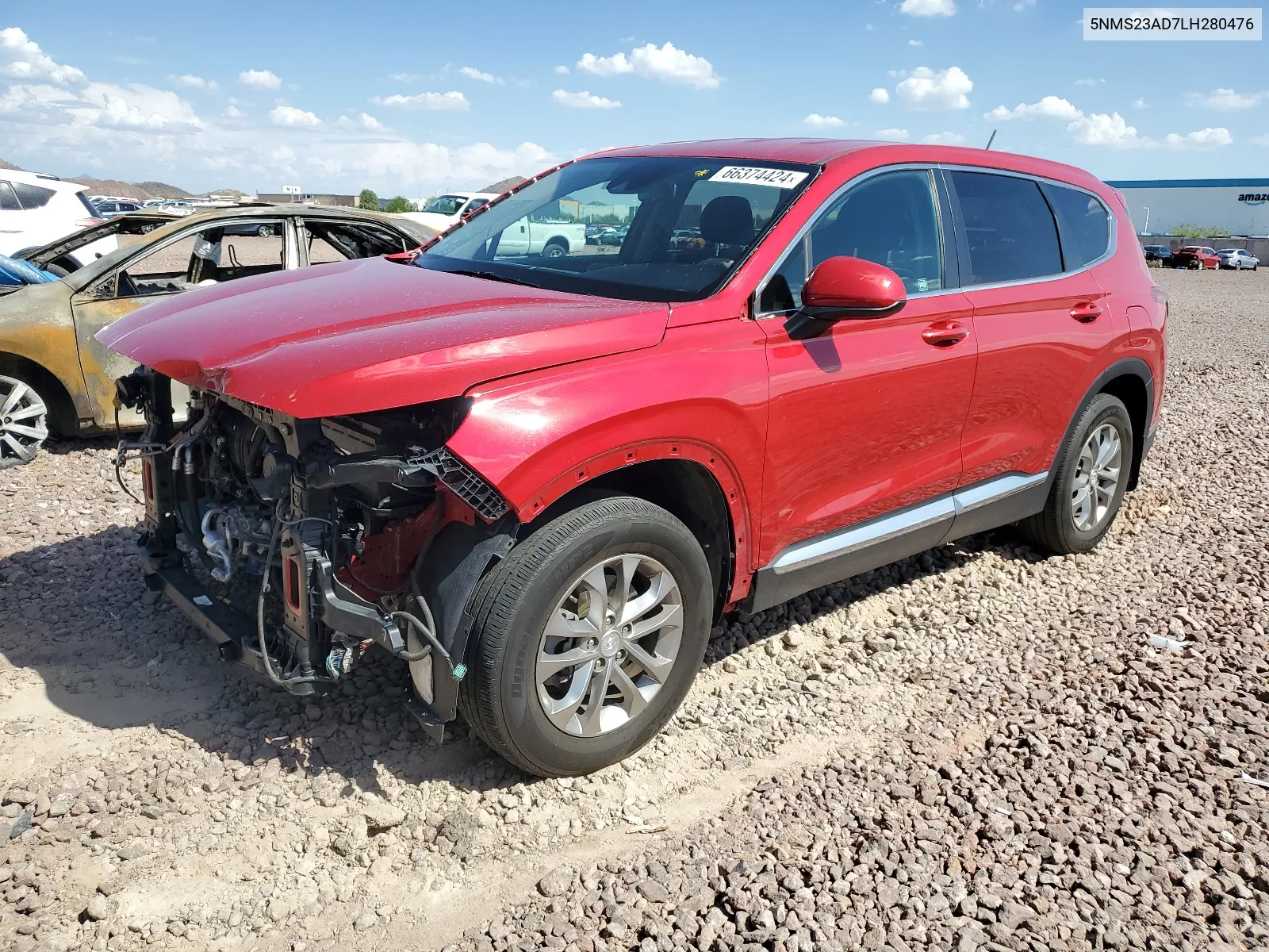 2020 Hyundai Santa Fe Se VIN: 5NMS23AD7LH280476 Lot: 66374424