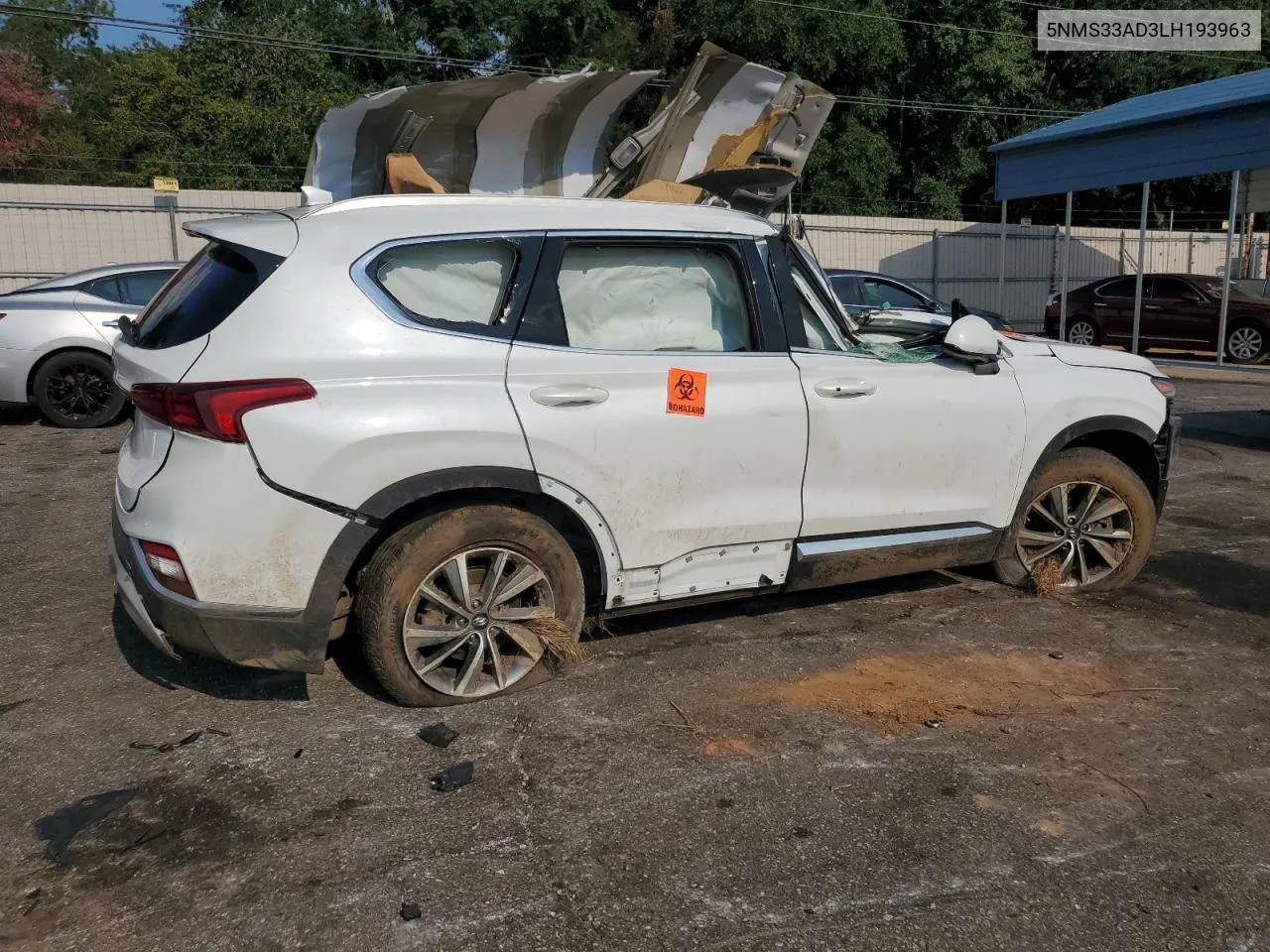 2020 Hyundai Santa Fe Sel VIN: 5NMS33AD3LH193963 Lot: 66782864