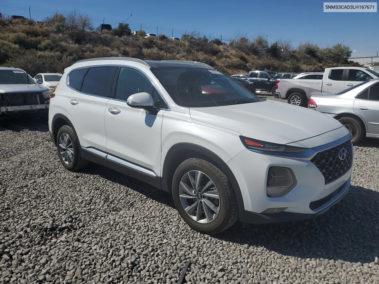 2020 Hyundai Santa Fe Sel VIN: 5NMS3CAD3LH167671 Lot: 68474724