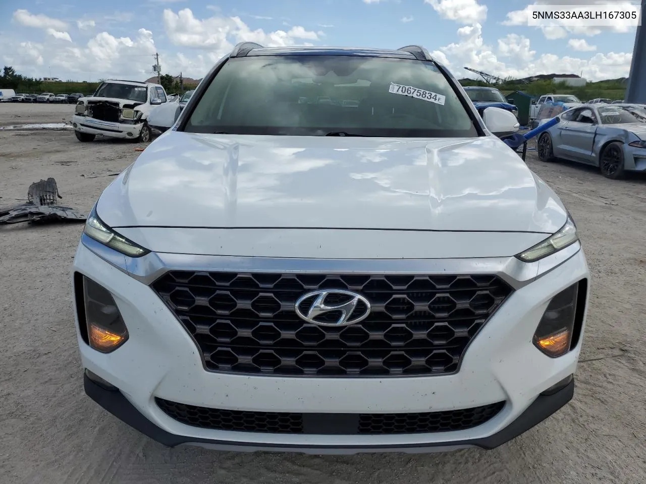 2020 Hyundai Santa Fe Sel VIN: 5NMS33AA3LH167305 Lot: 70675834