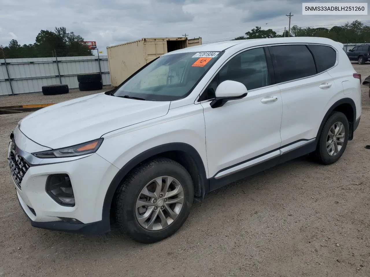 2020 Hyundai Santa Fe Sel VIN: 5NMS33AD8LH251260 Lot: 71281934