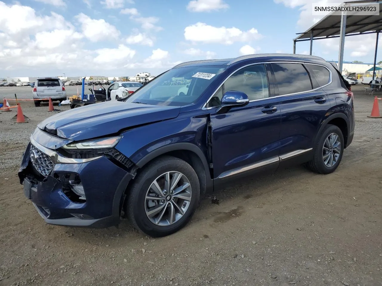 2020 Hyundai Santa Fe Limited VIN: 5NMS53ADXLH296923 Lot: 71311234