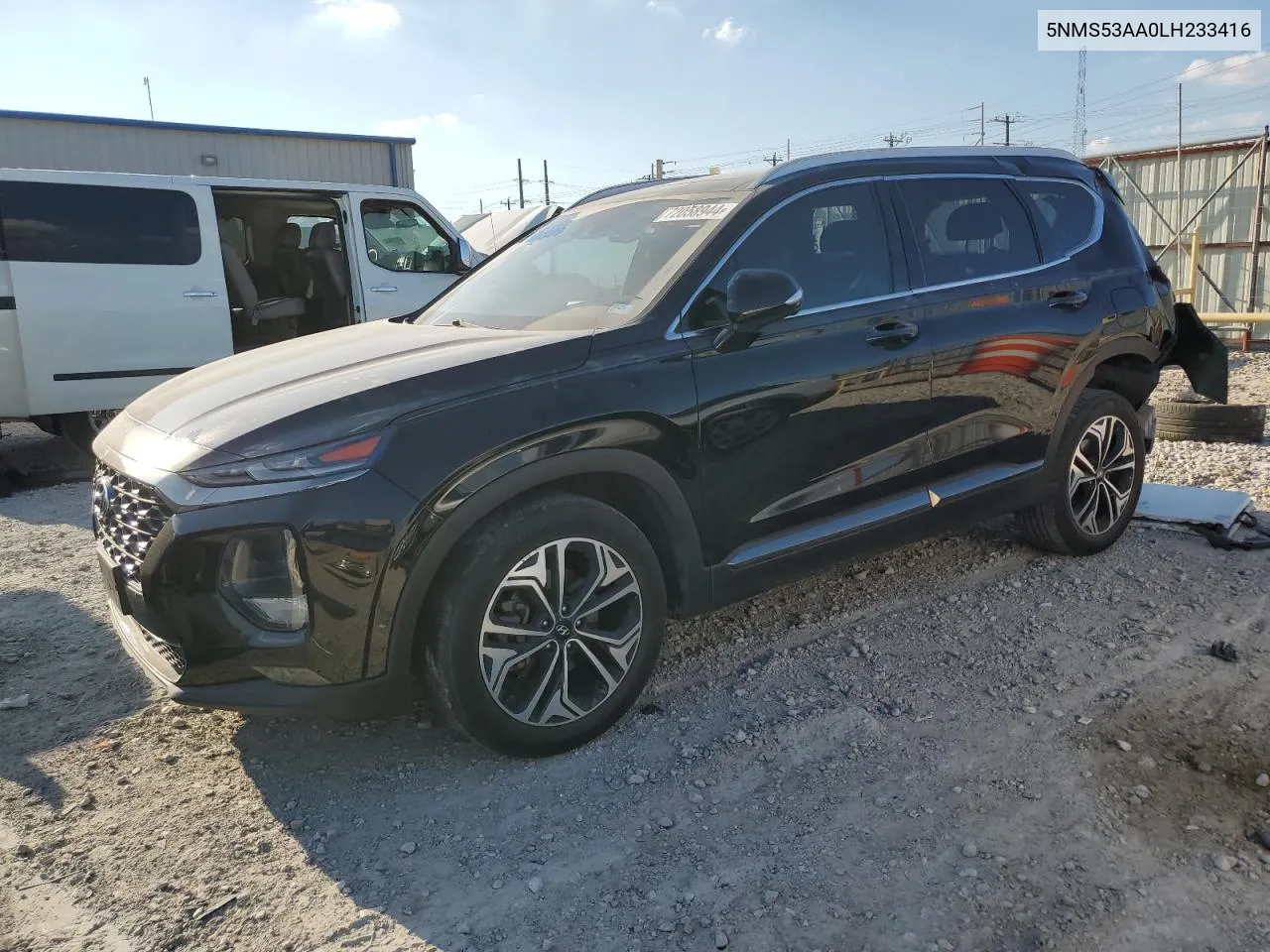 2020 Hyundai Santa Fe Limited VIN: 5NMS53AA0LH233416 Lot: 72058944