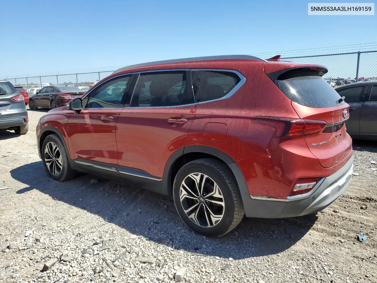 2020 Hyundai Santa Fe Limited VIN: 5NMS53AA3LH169159 Lot: 72061674