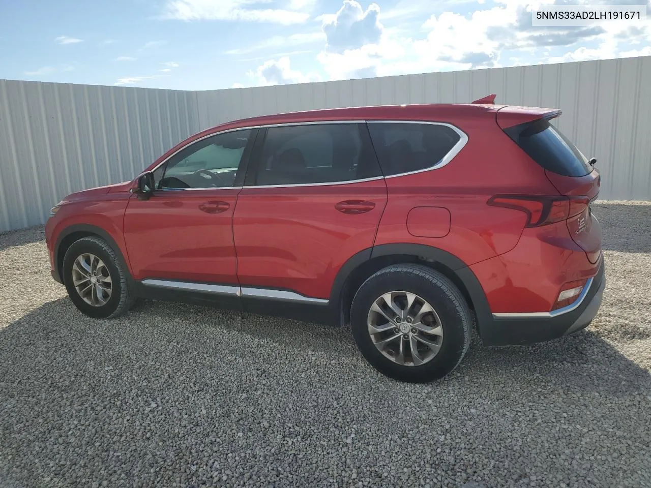 2020 Hyundai Santa Fe Sel VIN: 5NMS33AD2LH191671 Lot: 72386224