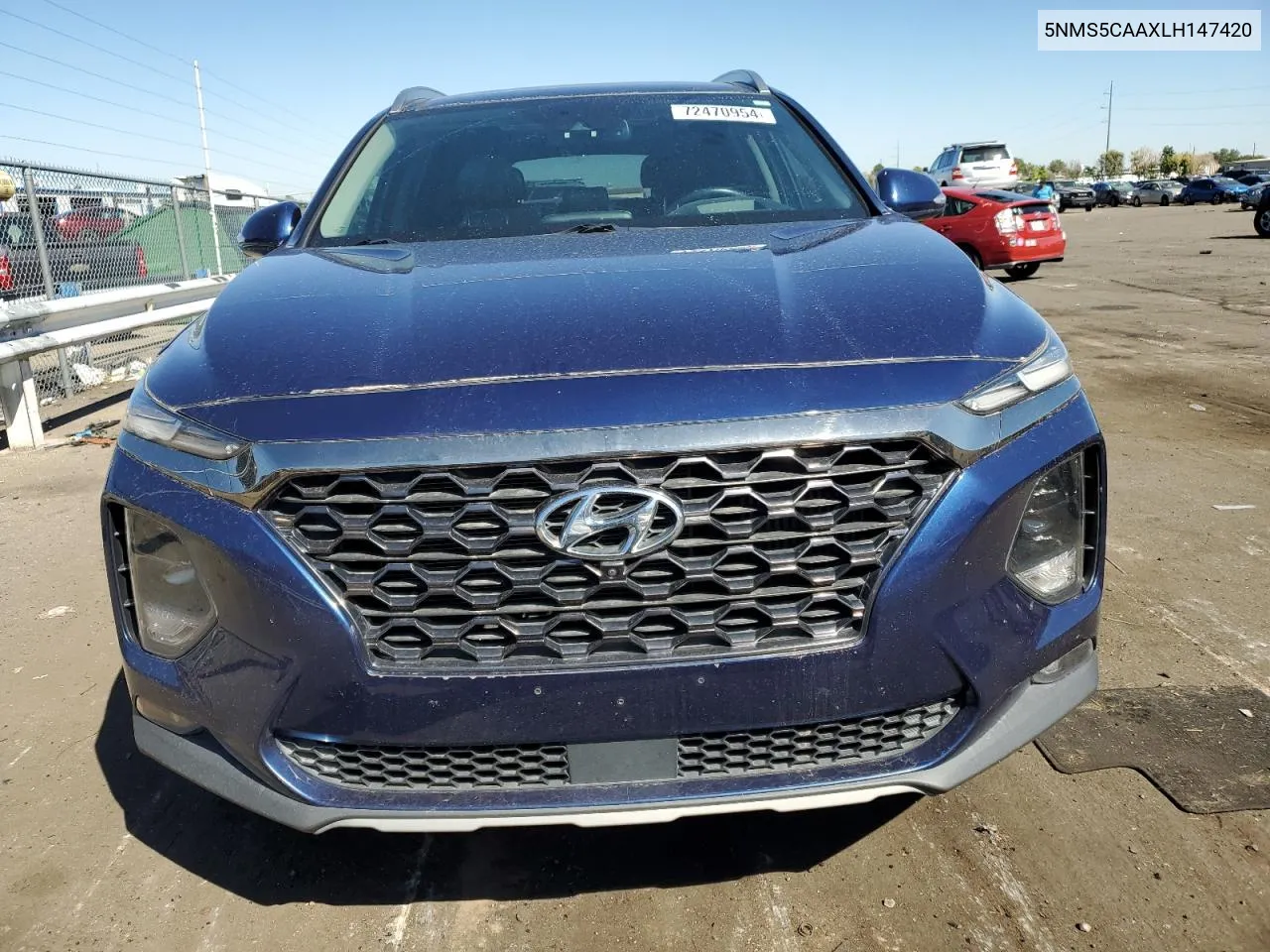 2020 Hyundai Santa Fe Limited VIN: 5NMS5CAAXLH147420 Lot: 72470954