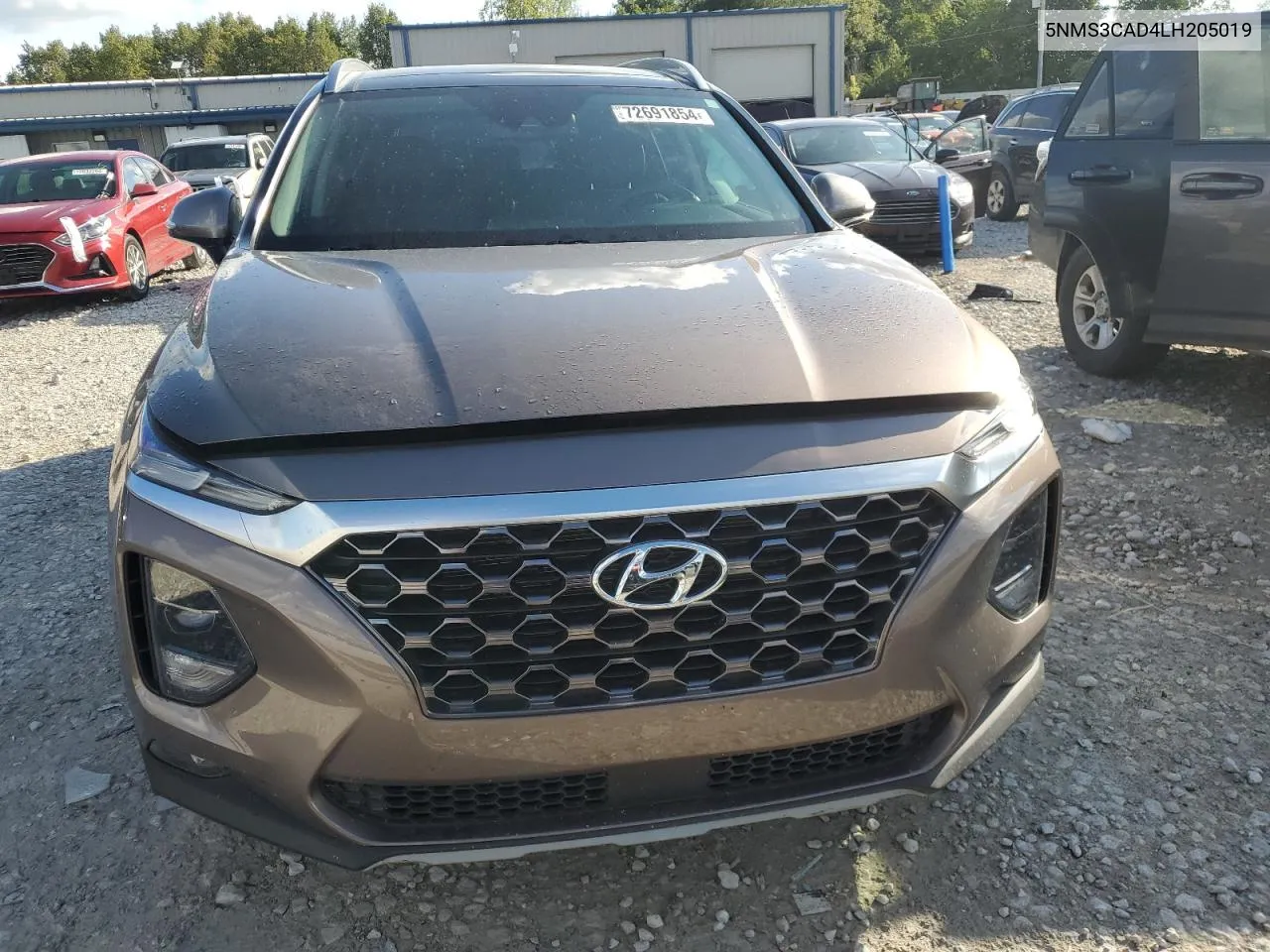 2020 Hyundai Santa Fe Sel VIN: 5NMS3CAD4LH205019 Lot: 72691854