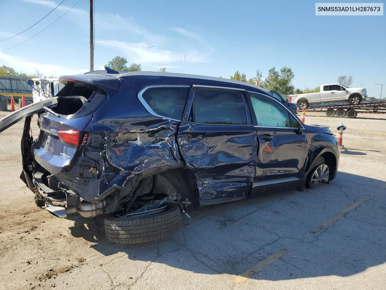 2020 Hyundai Santa Fe Limited VIN: 5NMS53AD1LH287673 Lot: 72728844