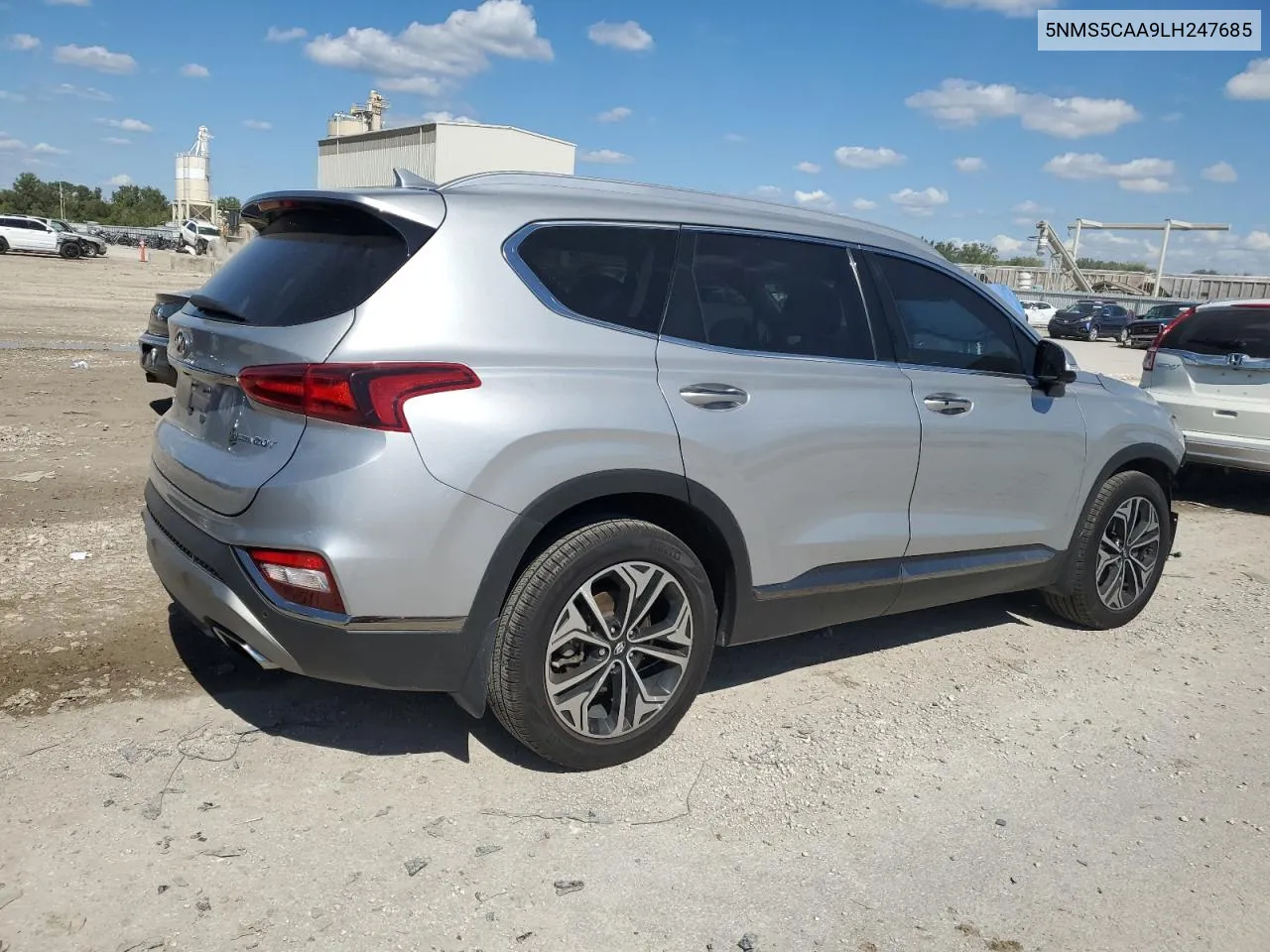 2020 Hyundai Santa Fe Limited VIN: 5NMS5CAA9LH247685 Lot: 72755894