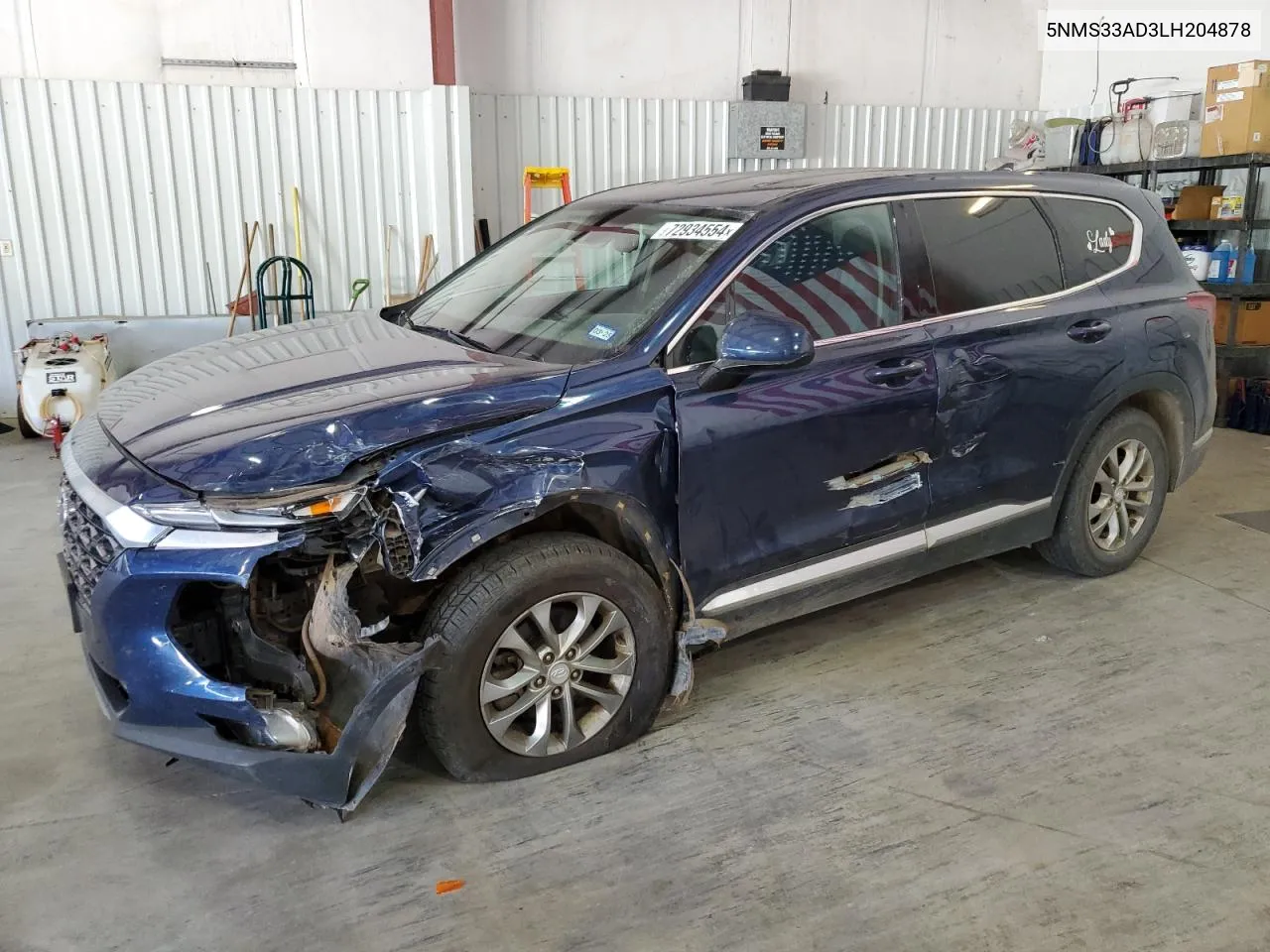 2020 Hyundai Santa Fe Sel VIN: 5NMS33AD3LH204878 Lot: 72934554