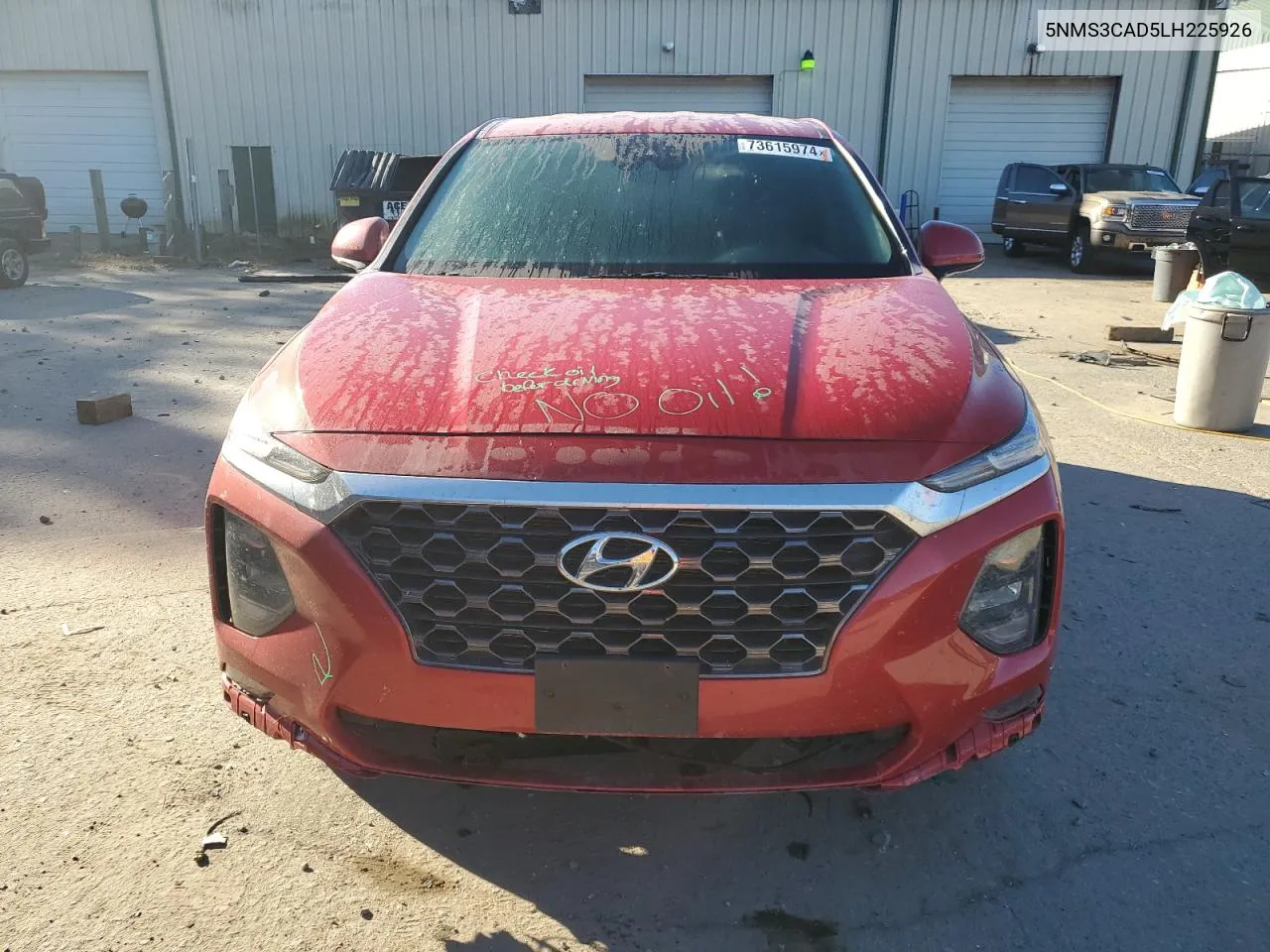 2020 Hyundai Santa Fe Sel VIN: 5NMS3CAD5LH225926 Lot: 73615974