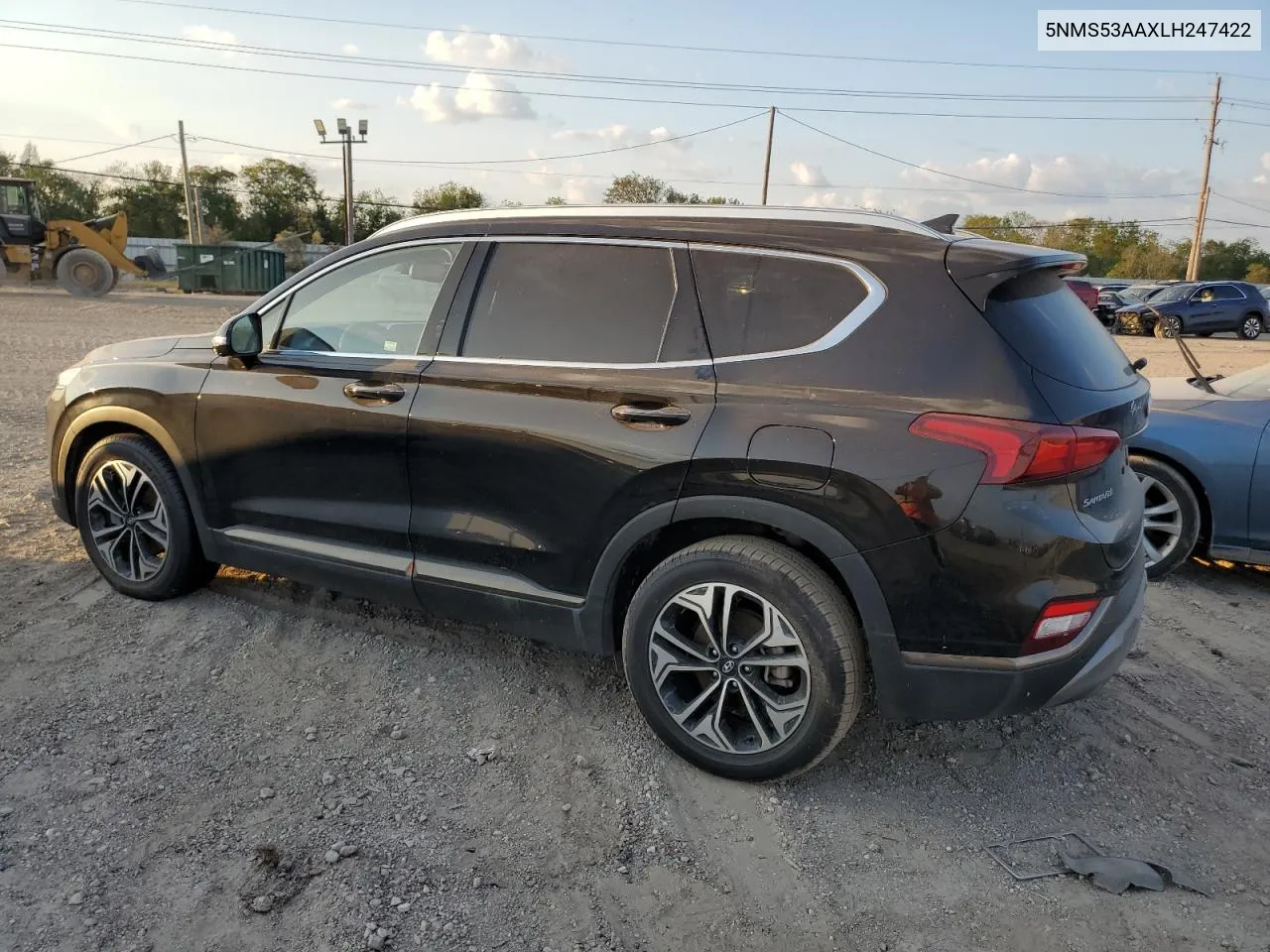 2020 Hyundai Santa Fe Limited VIN: 5NMS53AAXLH247422 Lot: 73838654