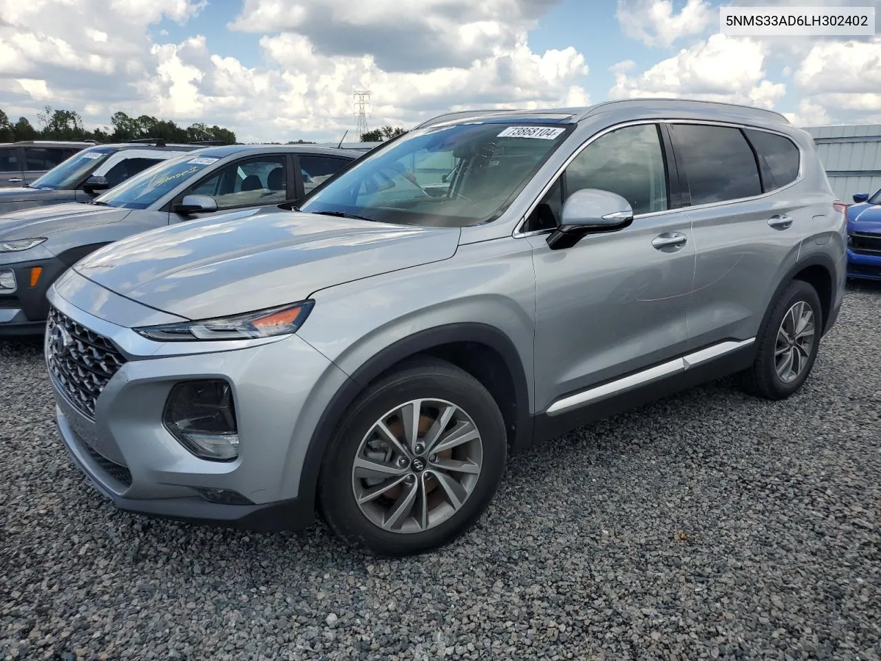 2020 Hyundai Santa Fe Sel VIN: 5NMS33AD6LH302402 Lot: 73868104