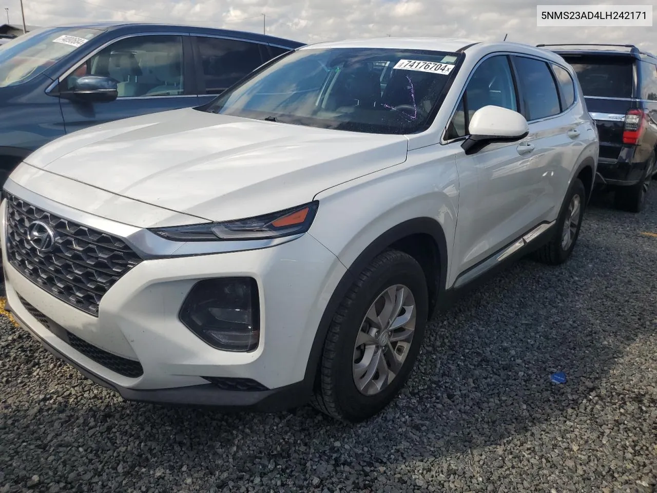 2020 Hyundai Santa Fe Se VIN: 5NMS23AD4LH242171 Lot: 74176704