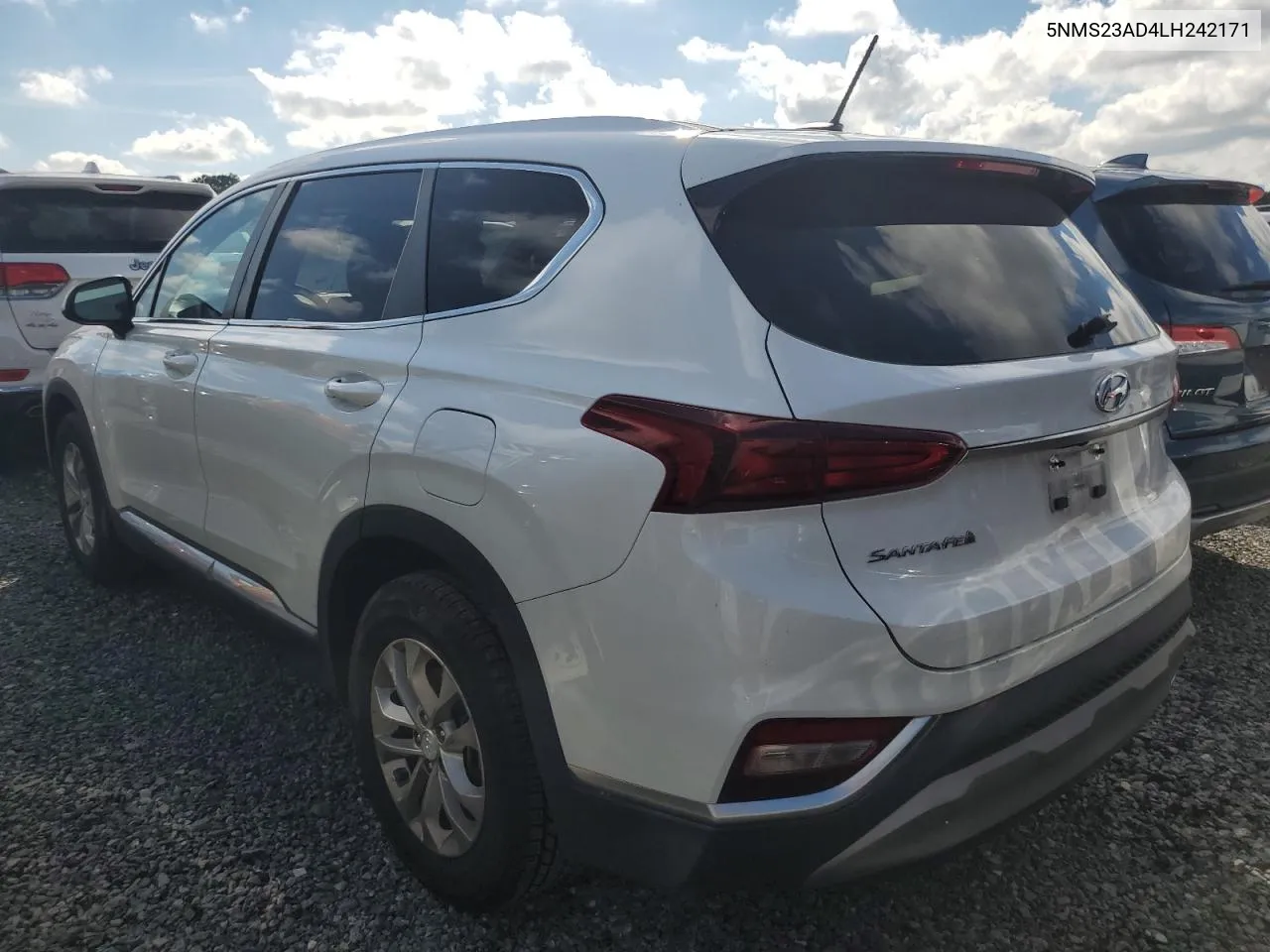 2020 Hyundai Santa Fe Se VIN: 5NMS23AD4LH242171 Lot: 74176704