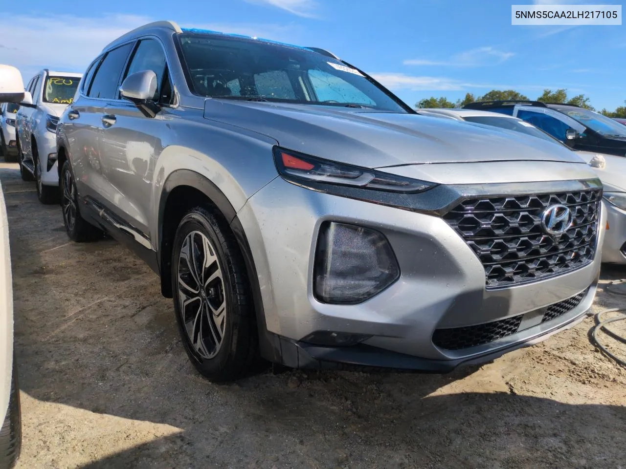 2020 Hyundai Santa Fe Limited VIN: 5NMS5CAA2LH217105 Lot: 74932024