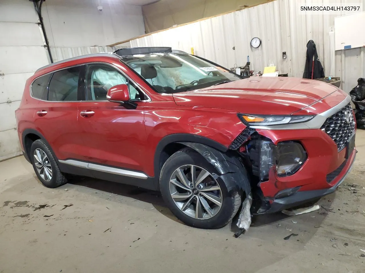 2020 Hyundai Santa Fe Sel VIN: 5NMS3CAD4LH143797 Lot: 75188284