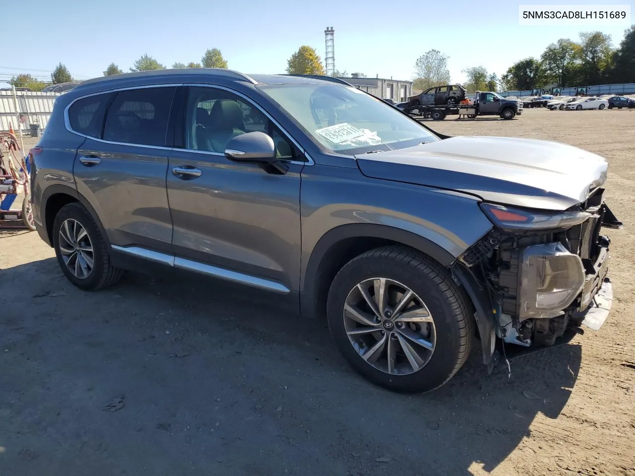 2020 Hyundai Santa Fe Sel VIN: 5NMS3CAD8LH151689 Lot: 75229674