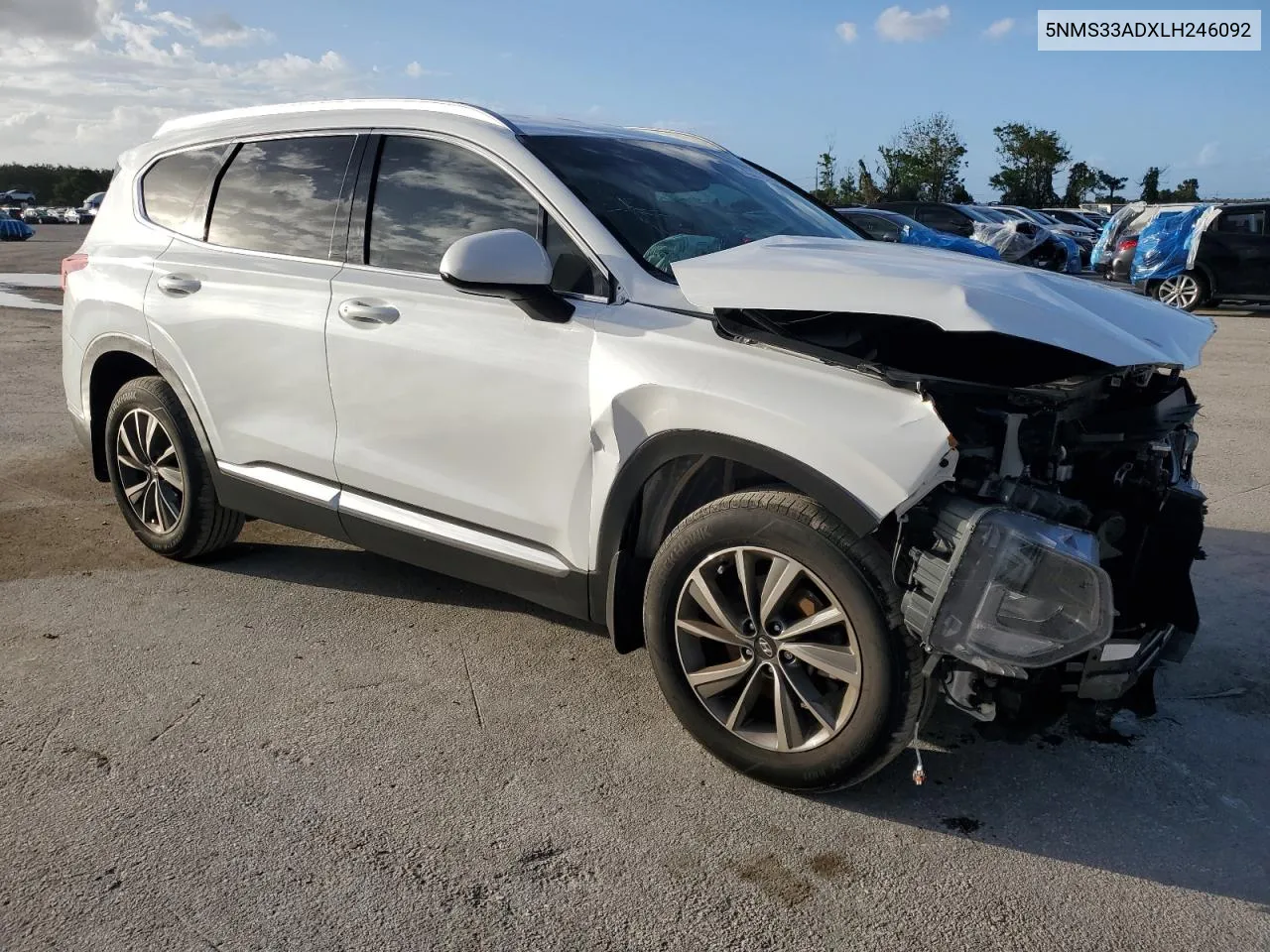 2020 Hyundai Santa Fe Sel VIN: 5NMS33ADXLH246092 Lot: 75272734