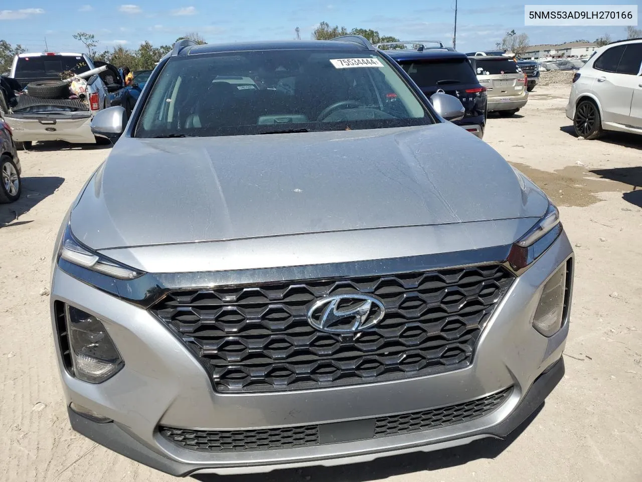 2020 Hyundai Santa Fe Limited VIN: 5NMS53AD9LH270166 Lot: 75534444