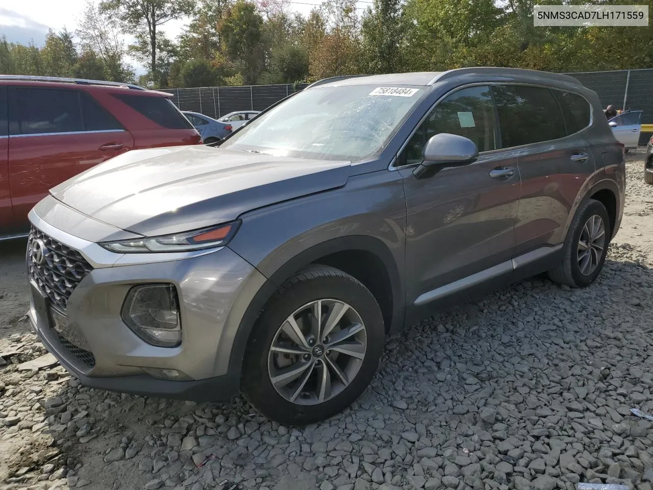 2020 Hyundai Santa Fe Sel VIN: 5NMS3CAD7LH171559 Lot: 75818484