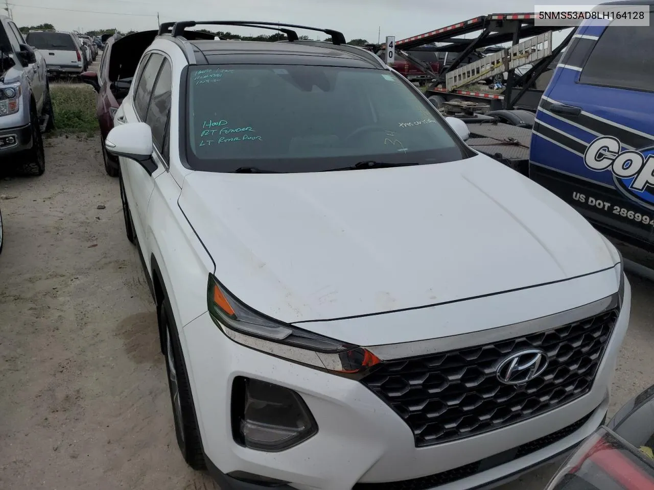 2020 Hyundai Santa Fe Limited VIN: 5NMS53AD8LH164128 Lot: 75954104