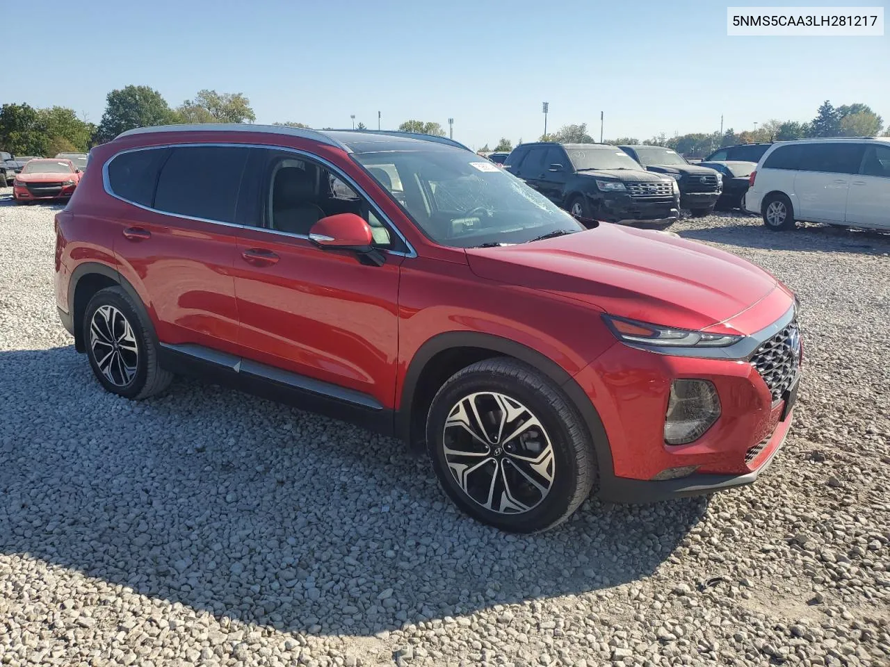 2020 Hyundai Santa Fe Limited VIN: 5NMS5CAA3LH281217 Lot: 75989014