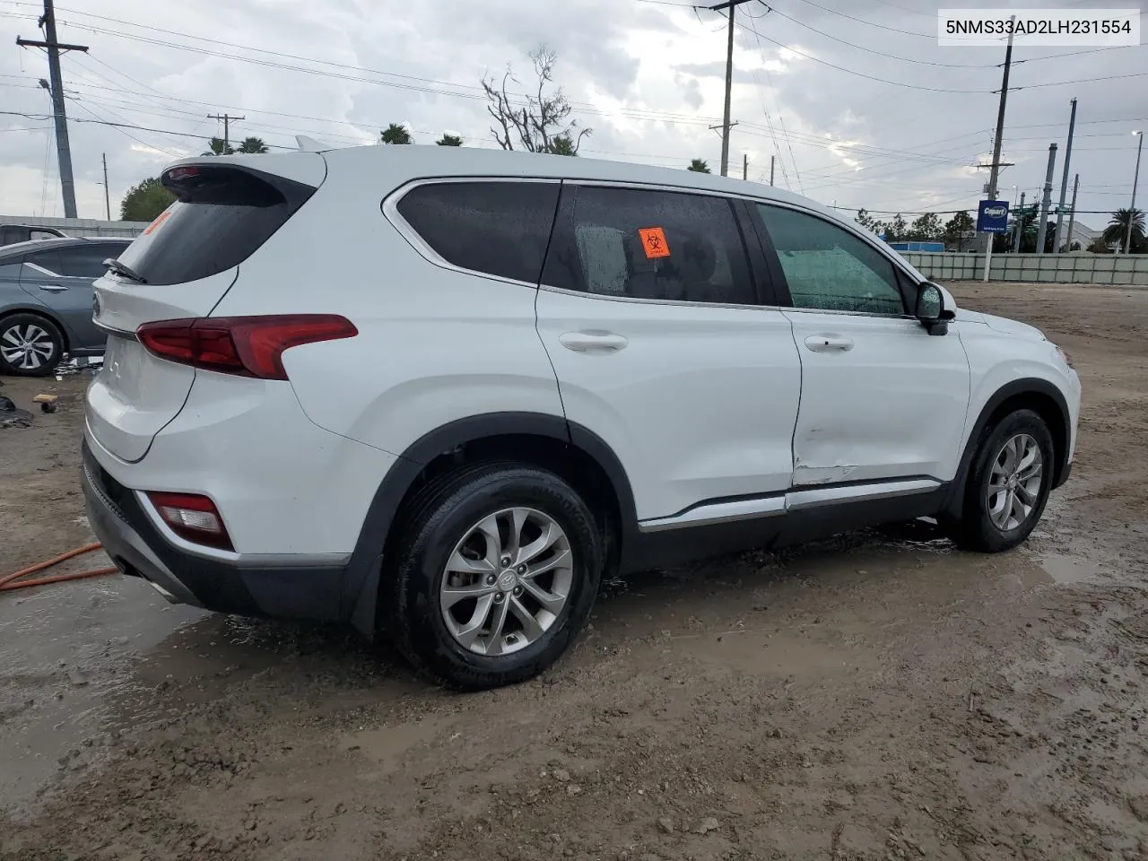 2020 Hyundai Santa Fe Sel VIN: 5NMS33AD2LH231554 Lot: 77016964