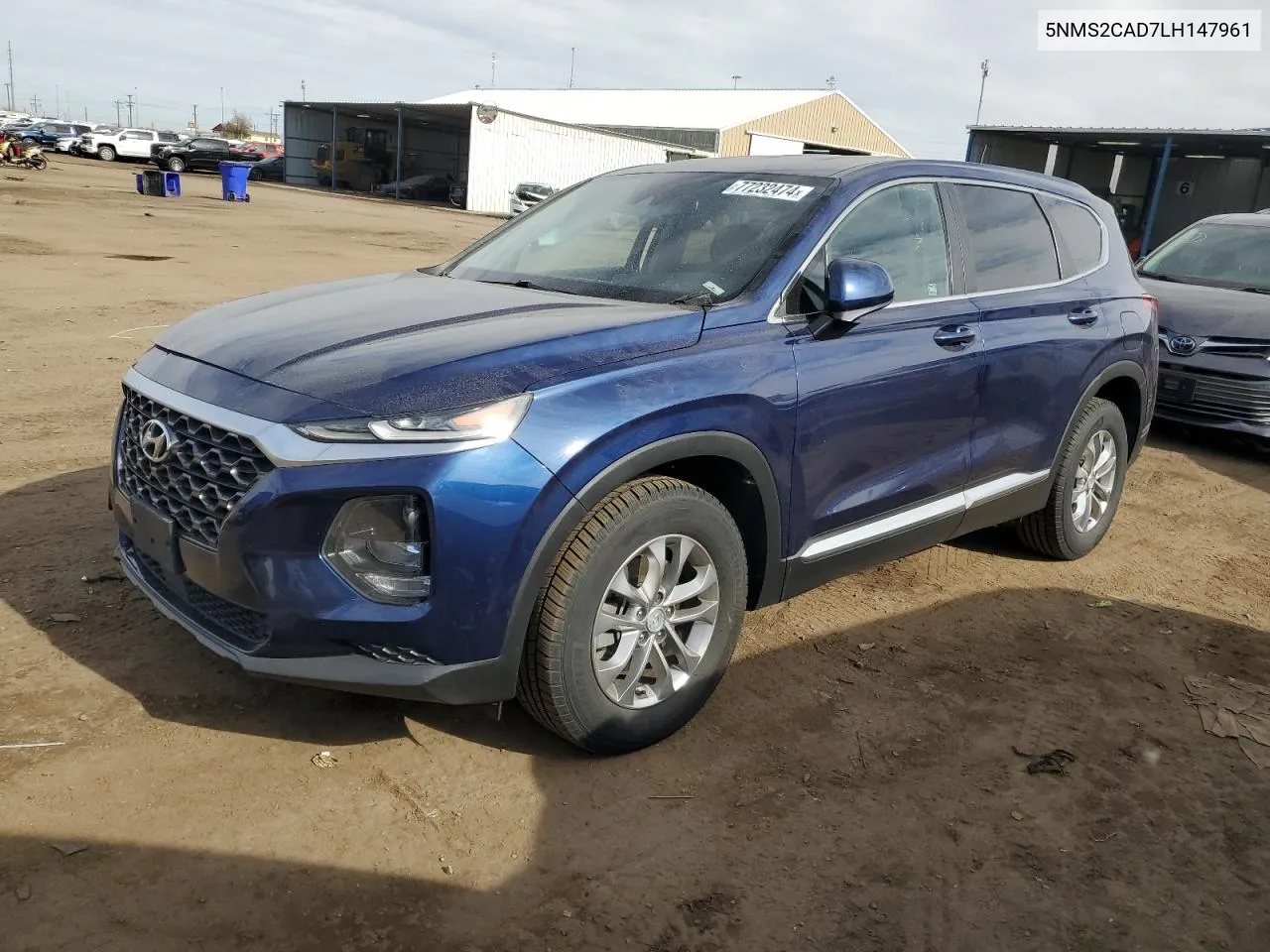 2020 Hyundai Santa Fe Se VIN: 5NMS2CAD7LH147961 Lot: 77232474