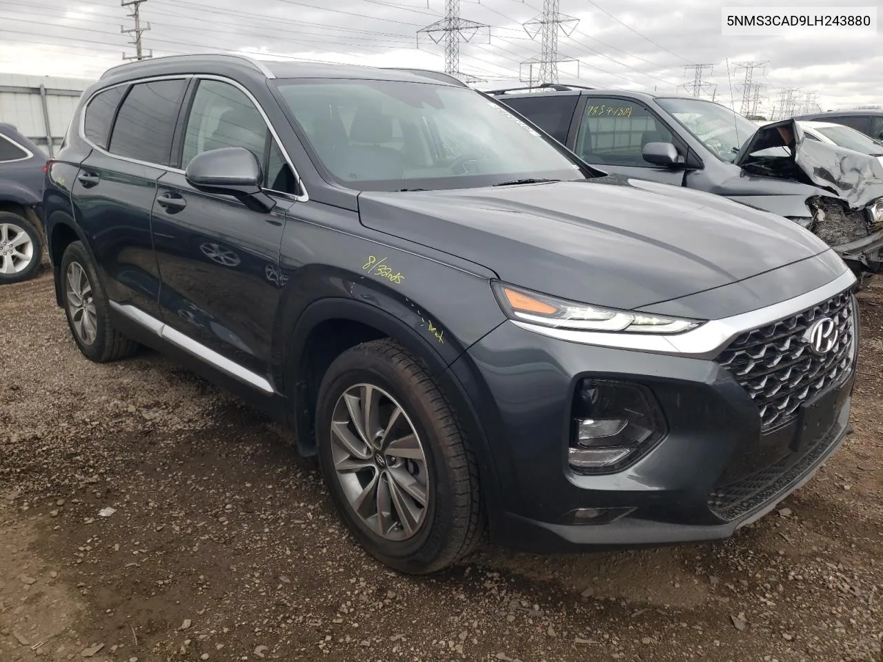 2020 Hyundai Santa Fe Sel VIN: 5NMS3CAD9LH243880 Lot: 78735394