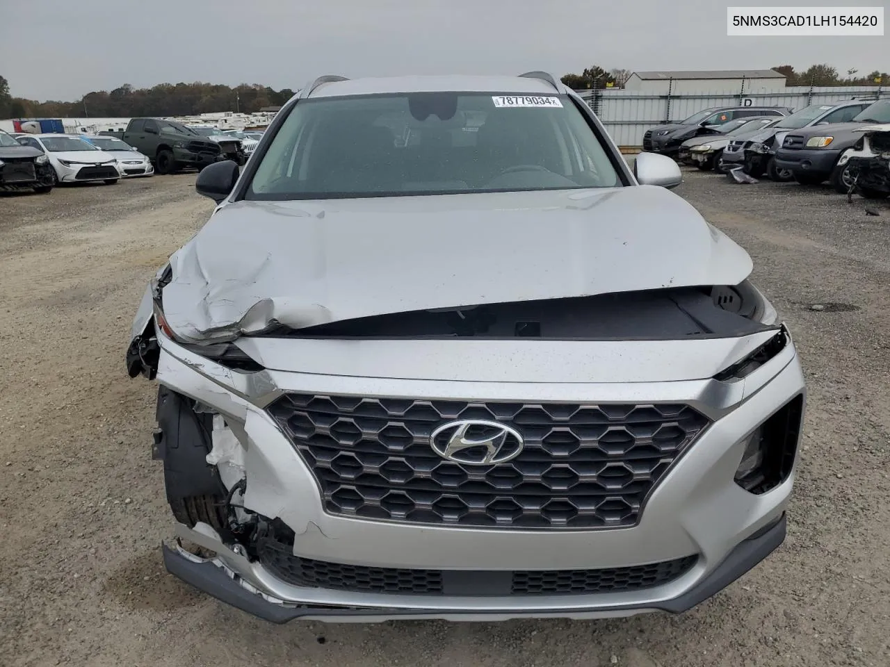 2020 Hyundai Santa Fe Sel VIN: 5NMS3CAD1LH154420 Lot: 78779034