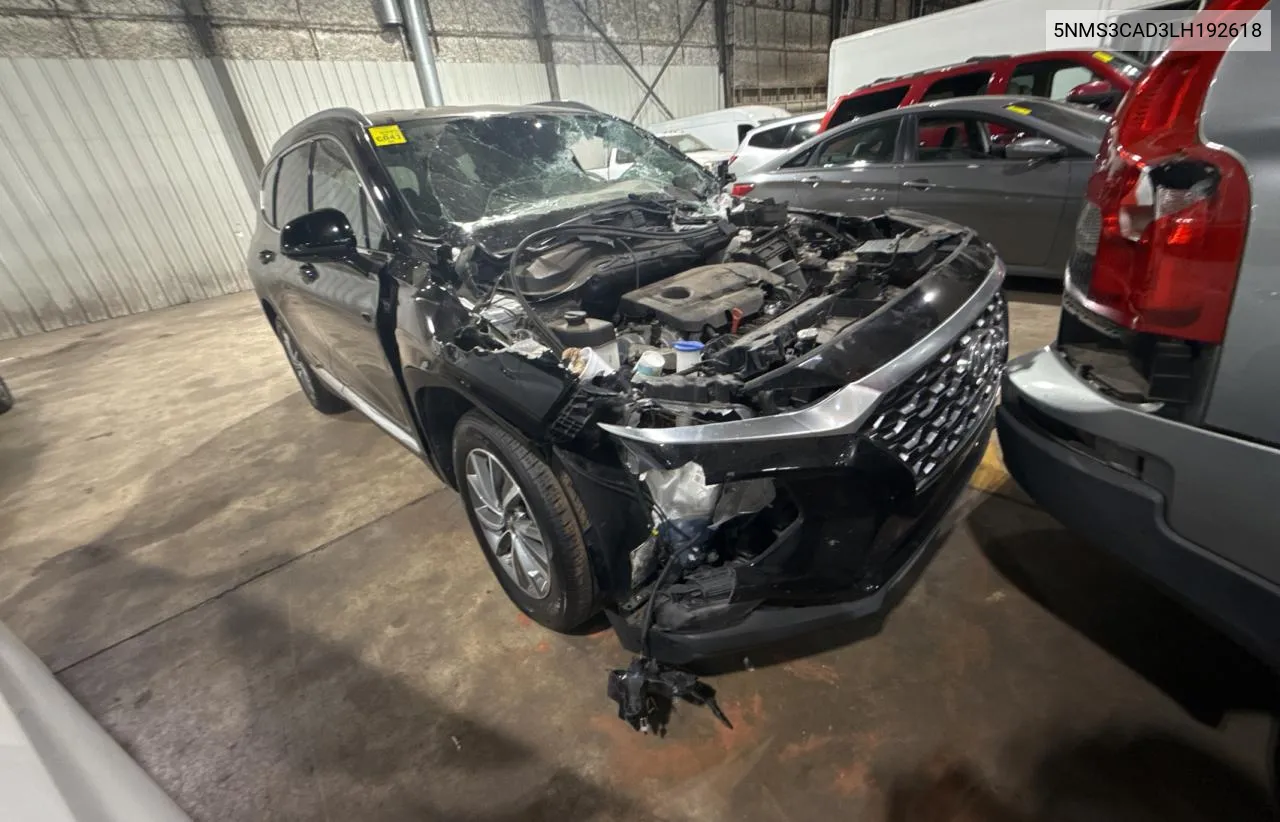 2020 Hyundai Santa Fe Sel VIN: 5NMS3CAD3LH192618 Lot: 80937824