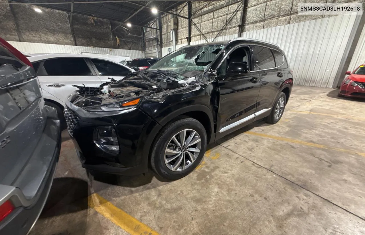 2020 Hyundai Santa Fe Sel VIN: 5NMS3CAD3LH192618 Lot: 80937824