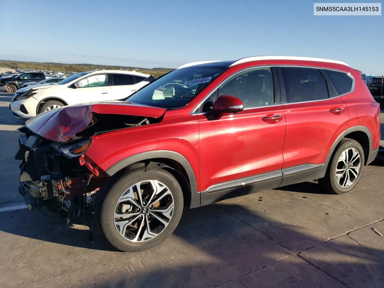 2020 Hyundai Santa Fe Limited VIN: 5NMS5CAA3LH145153 Lot: 81044404