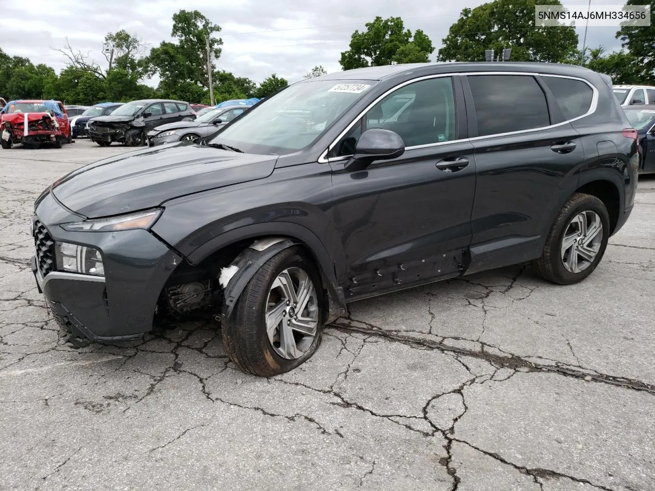 2021 Hyundai Santa Fe Se VIN: 5NMS14AJ6MH334656 Lot: 57257734