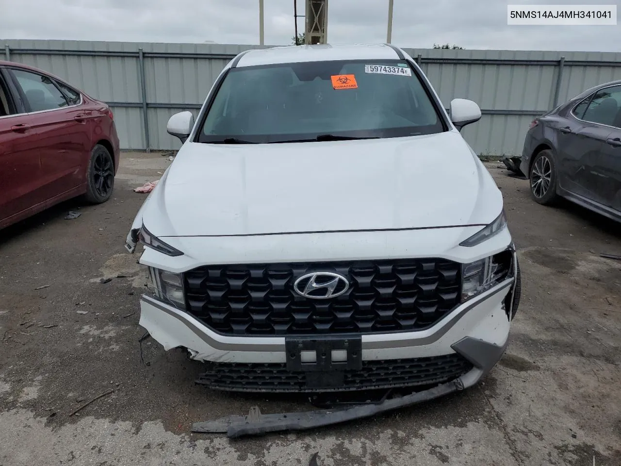 2021 Hyundai Santa Fe Se VIN: 5NMS14AJ4MH341041 Lot: 59743374