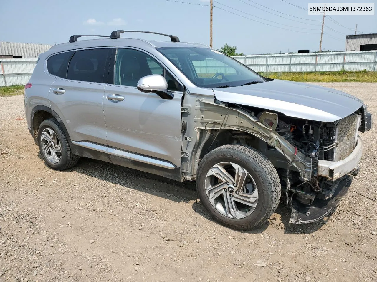 2021 Hyundai Santa Fe Sel VIN: 5NMS6DAJ3MH372363 Lot: 62736674