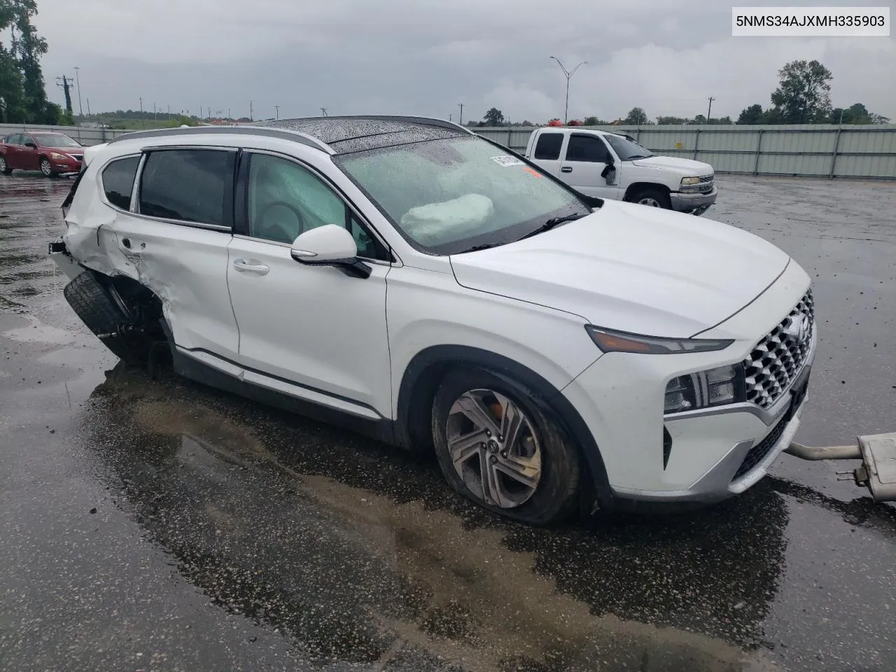 2021 Hyundai Santa Fe Sel VIN: 5NMS34AJXMH335903 Lot: 64741034