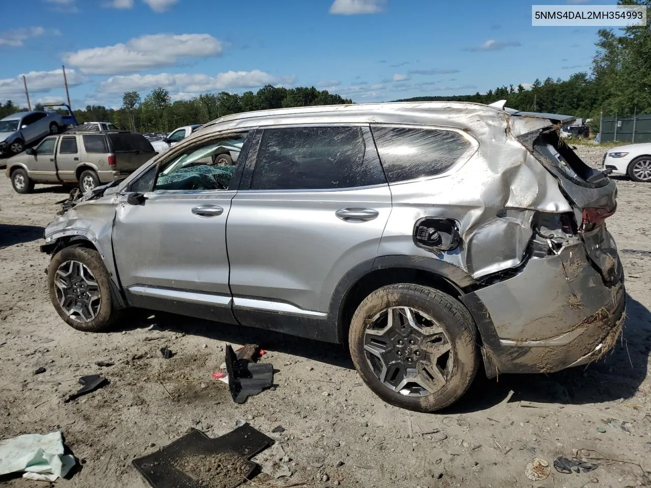 2021 Hyundai Santa Fe Limited VIN: 5NMS4DAL2MH354993 Lot: 68926654