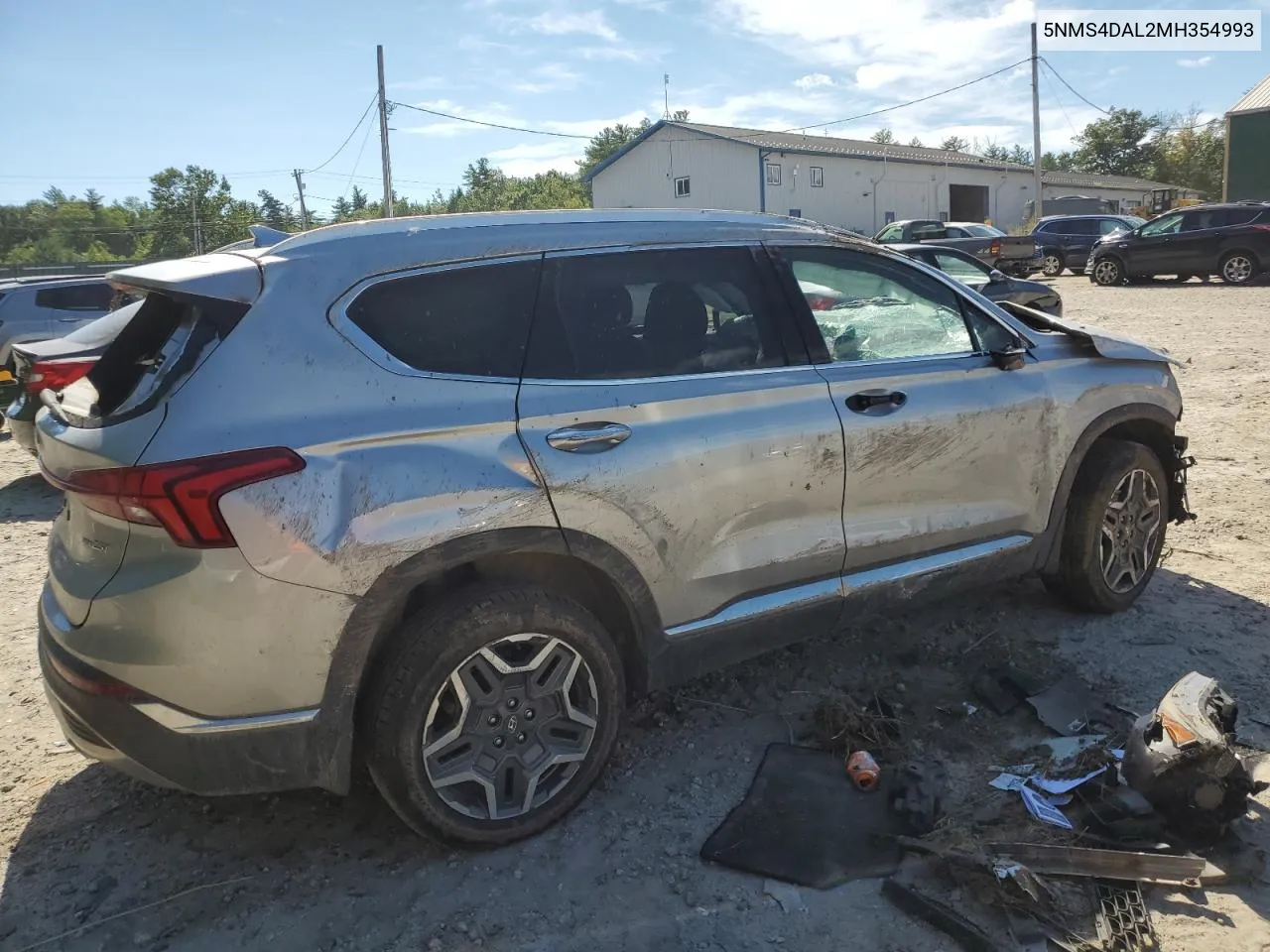 2021 Hyundai Santa Fe Limited VIN: 5NMS4DAL2MH354993 Lot: 68926654