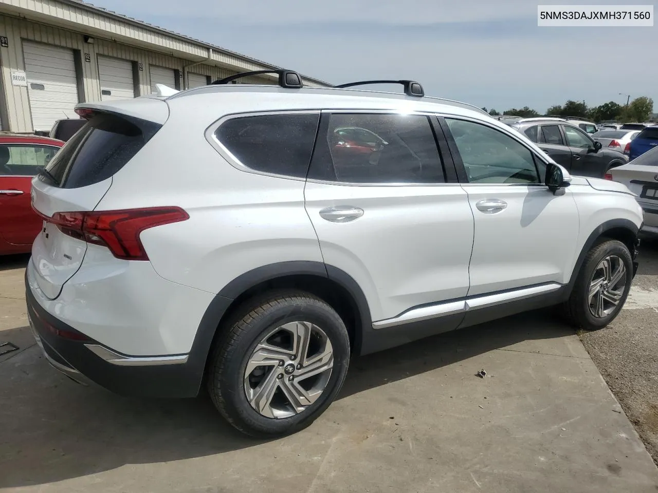 2021 Hyundai Santa Fe Sel VIN: 5NMS3DAJXMH371560 Lot: 69762454