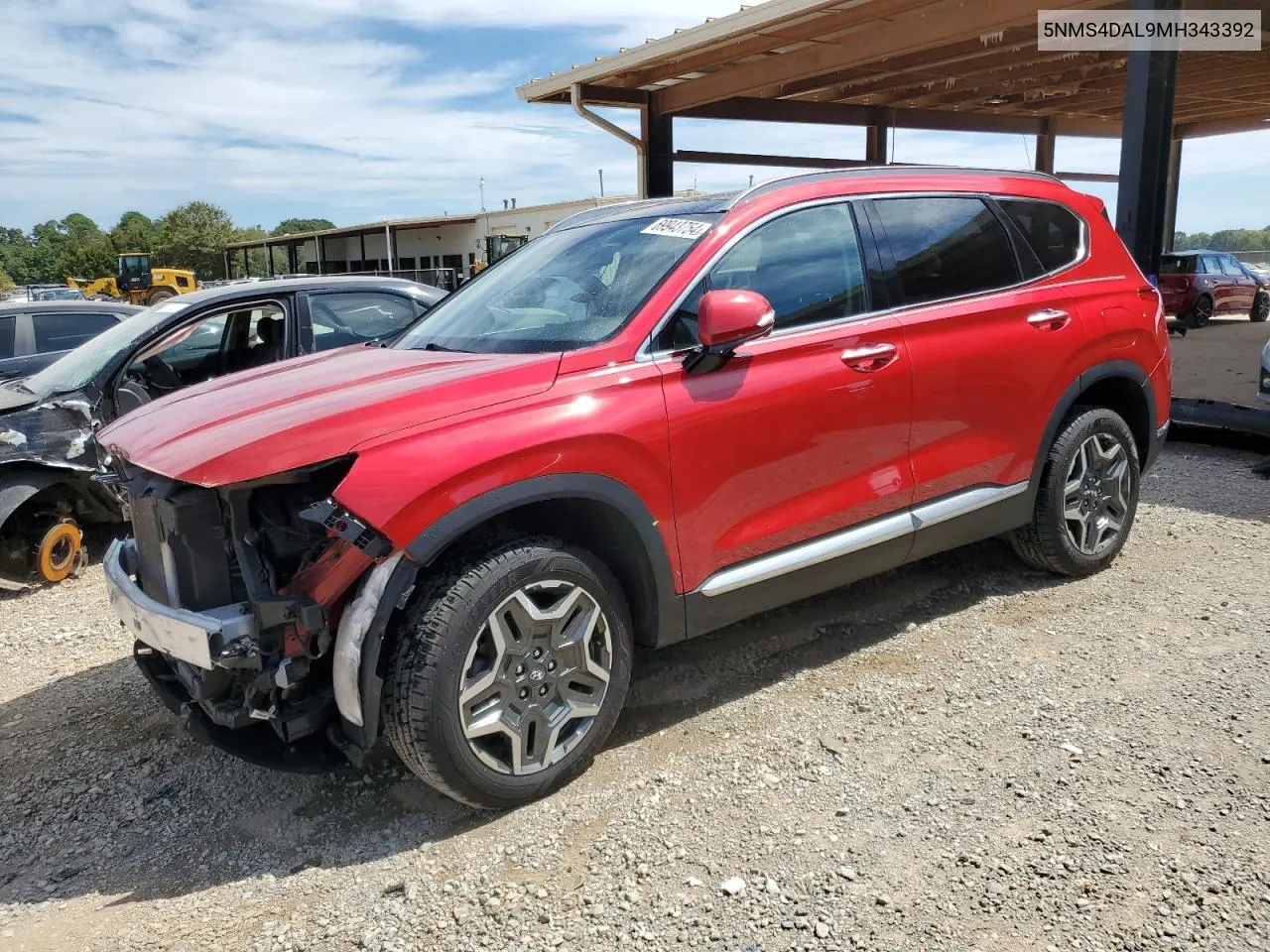 2021 Hyundai Santa Fe Limited VIN: 5NMS4DAL9MH343392 Lot: 69943754