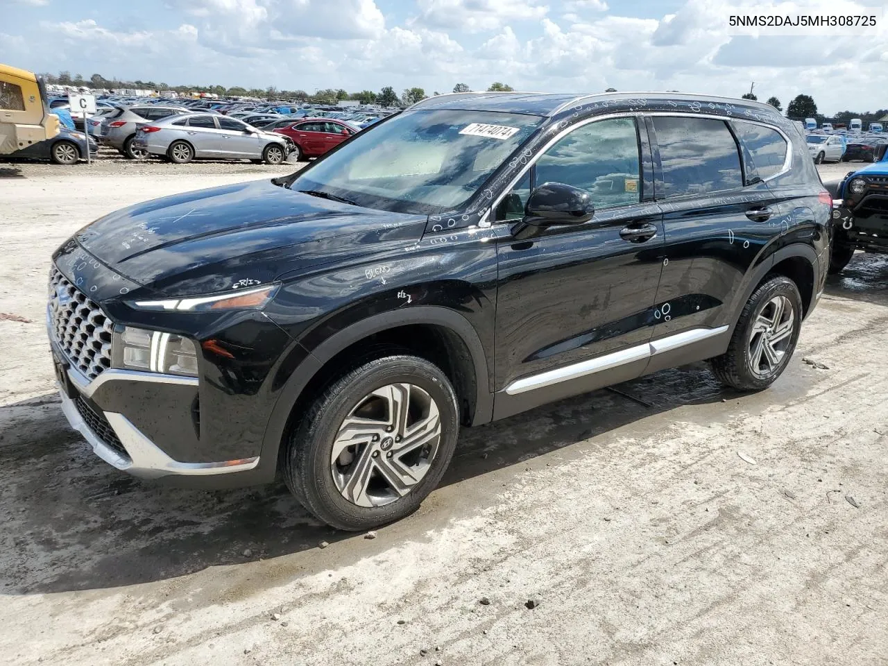 2021 Hyundai Santa Fe Sel VIN: 5NMS2DAJ5MH308725 Lot: 71474074