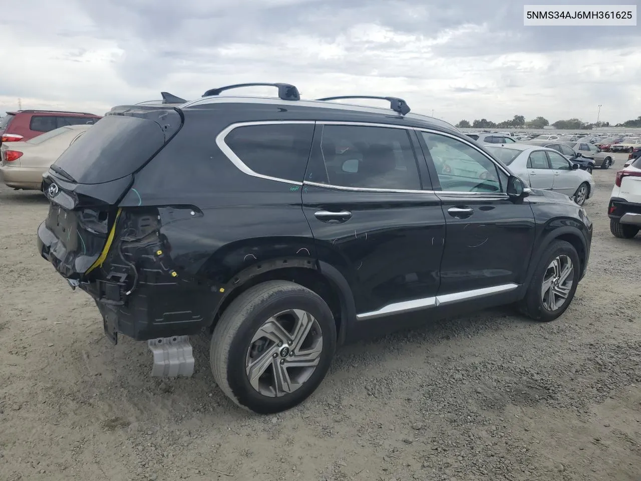 2021 Hyundai Santa Fe Sel VIN: 5NMS34AJ6MH361625 Lot: 71766704