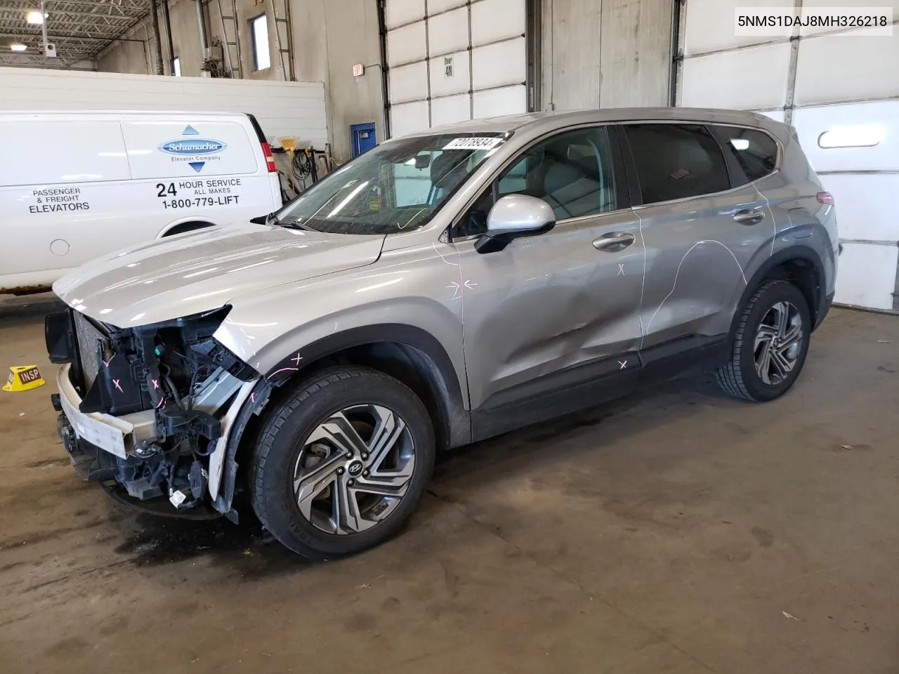 5NMS1DAJ8MH326218 2021 Hyundai Santa Fe Se