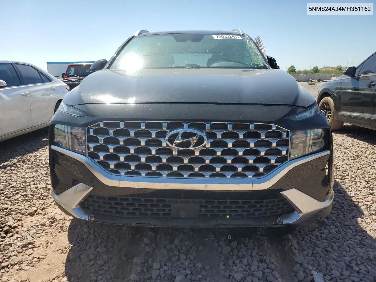 2021 Hyundai Santa Fe Sel VIN: 5NMS24AJ4MH351162 Lot: 72653244