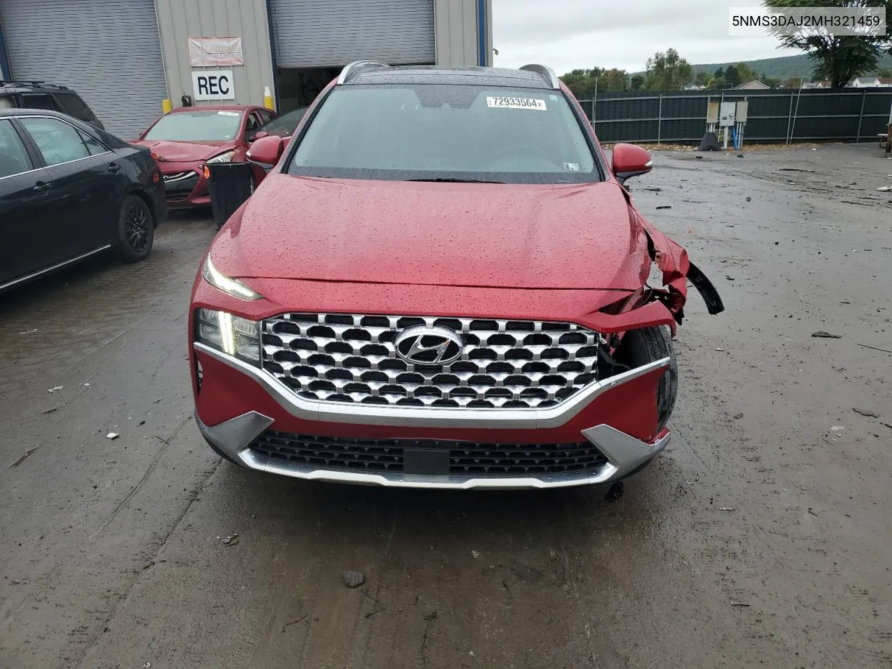 2021 Hyundai Santa Fe Sel VIN: 5NMS3DAJ2MH321459 Lot: 72933564