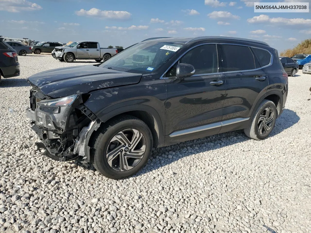 2021 Hyundai Santa Fe Sel VIN: 5NMS64AJ4MH337038 Lot: 73757004