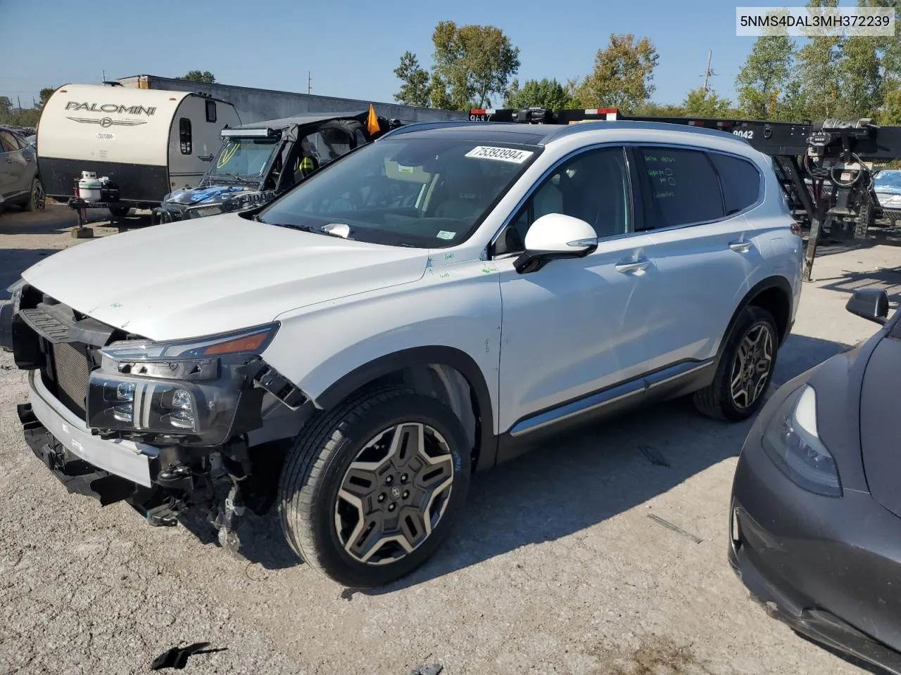 2021 Hyundai Santa Fe Limited VIN: 5NMS4DAL3MH372239 Lot: 75393994